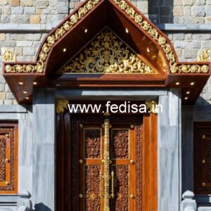 Elegant Double Door Classic Entry Design Radha Krishna Door Design No-7257