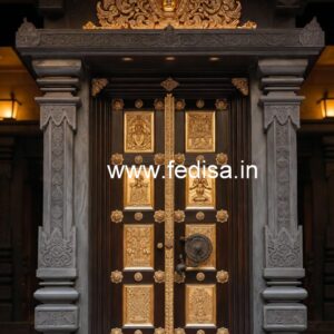Glass Panel Classic Door Main Door Ventilation Design No-7264