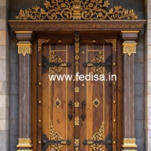 Home Entry Wooden Door Ss Grill Design For Main Door No-7454