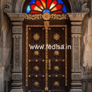 Solid Wood Classic Door Iron Door For Main Door No-7480