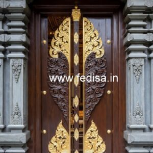 Carved Wooden Doors Gate Chokhat Design No-7565
