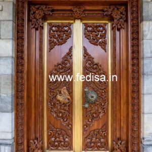 Traditional Carved Wooden Front Door Ideas Double Door Modern Design No-7582