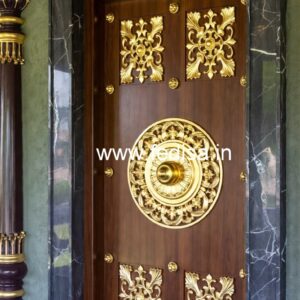 Hardwood Traditional Doors Ganesh Design On Glass Door No-7772