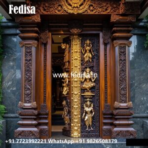 Traditional Carved Wooden Front Door Ideas Square Pipe Door Design No-7787