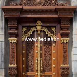 Mahogany Classic Doors Safety Door Iron Design No-7810
