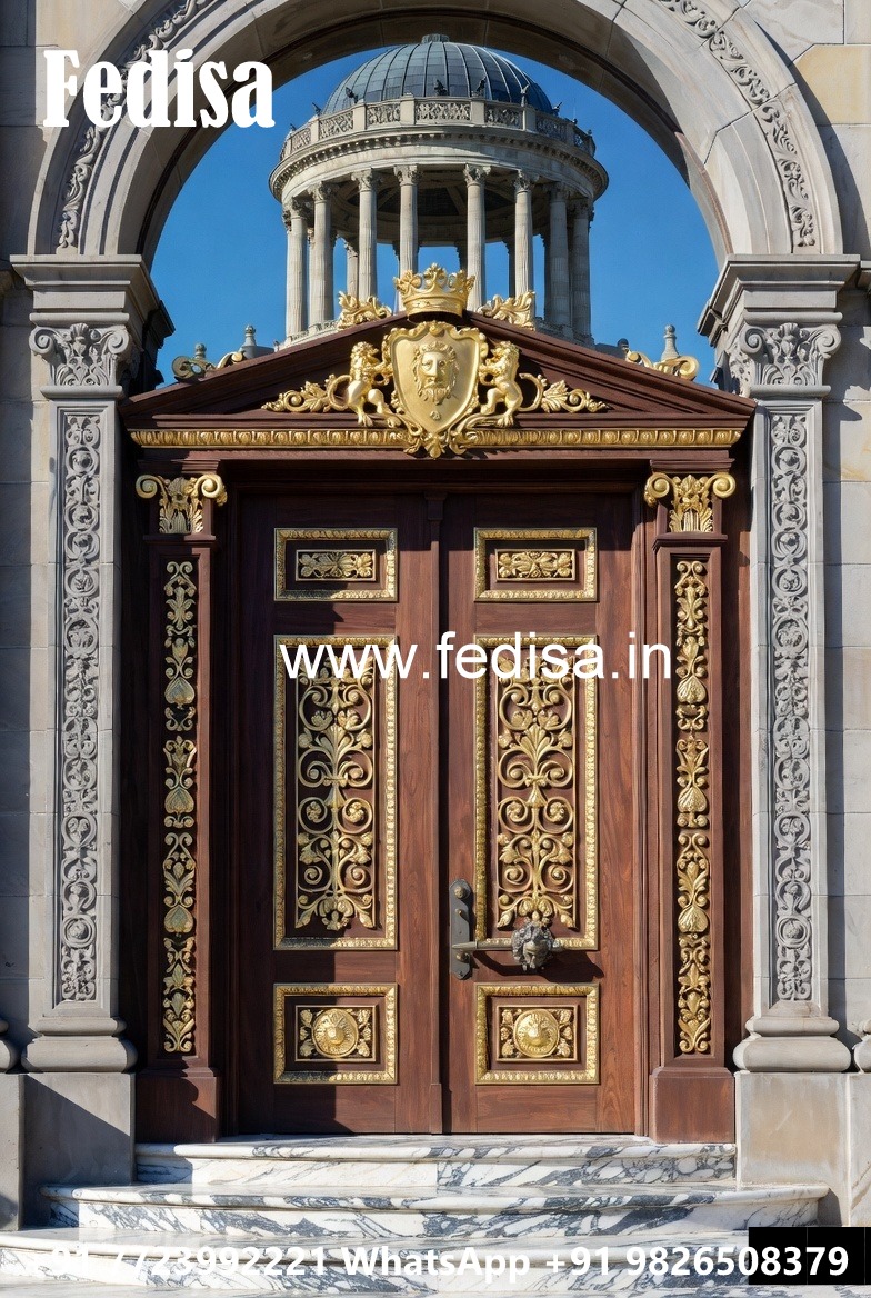 Solid Wood Classic Door Door Gate Grill Design No-7849