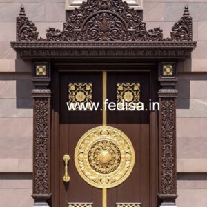 Elegant Double Door Classic Entry Design Twin Door Design No-7872