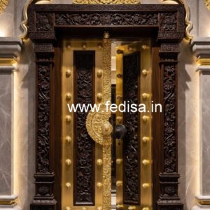 Elegant Door Design Glass Door Pooja Room No-7884