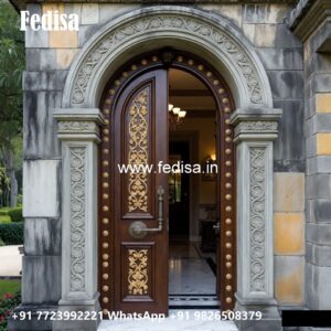 European Classic Door Pooja Doors With Bells No-7896