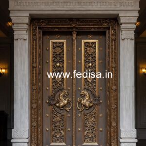 Villa Entrance Door Flush Door Teak Ply Design No-7906