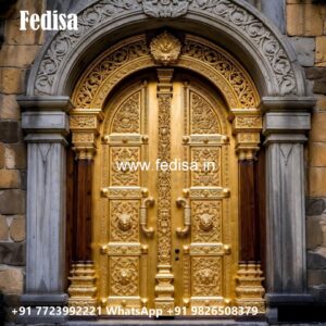 Italian Style Wooden Doors Front Door Double Door Iron Gate Design No-7984