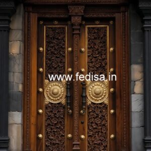 Solid Wood Classic Door Main Door Plywood Design No-8013