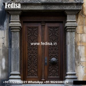 Wooden Carved Door Design Two Door Gate Design No-8050