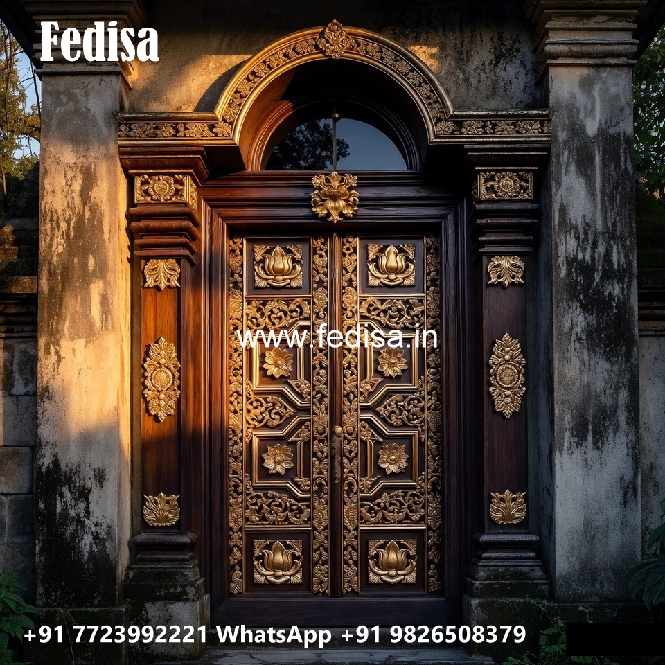 Double Door Classic Style Plywood Sunmica Door Design No-8122
