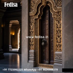 Glass Panel Classic Door Door Frame Design No-8207