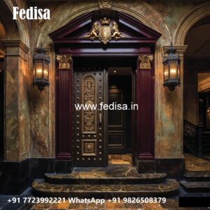 Double Door Classic Style Main Door Glass Design No-8286