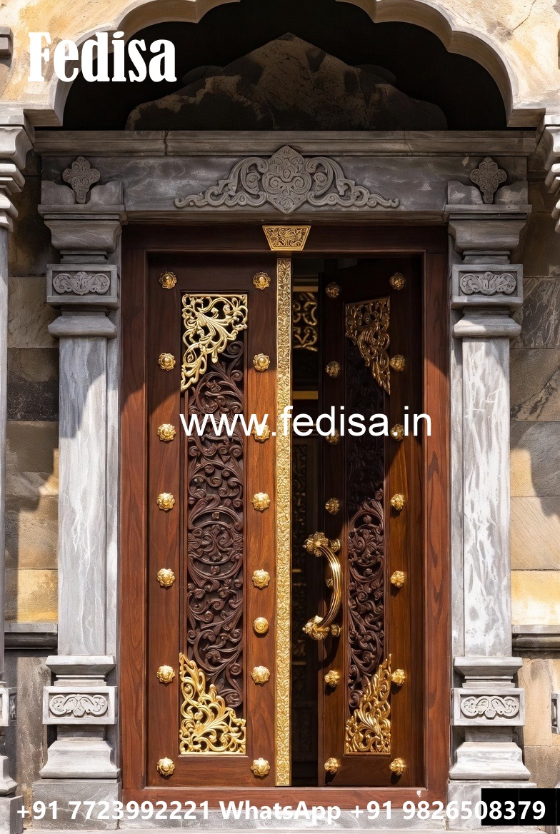 Traditional Door Design Simple Pooja Room Door Designs In Wood No-8373