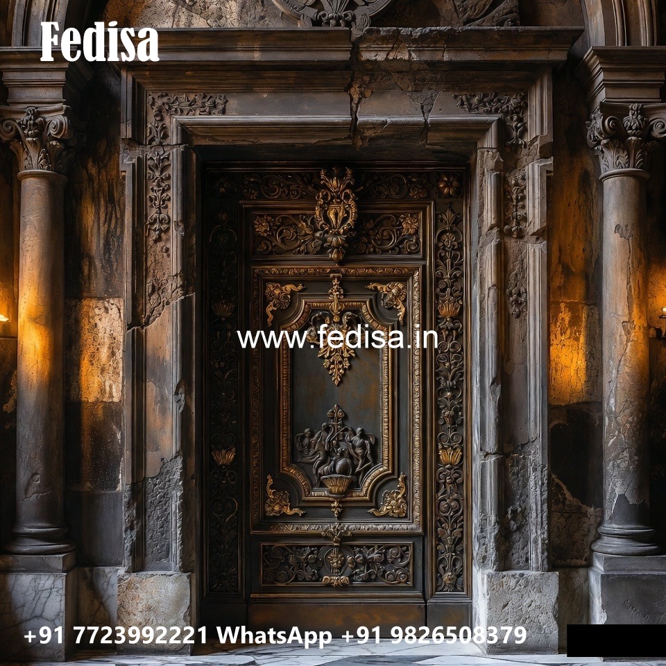Solid Wood Classic Door Mosquito Net Door Design No-8382