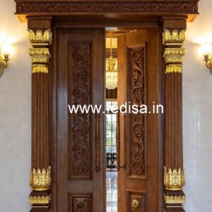 Engraved Wooden Door Single Door Design In Wood No-8493