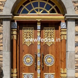 Luxury Classic Doors Wooden Glass Door Design No-8504