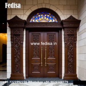 Elegant Double Door Classic Entry Design Main Door Carving Designs No-8651