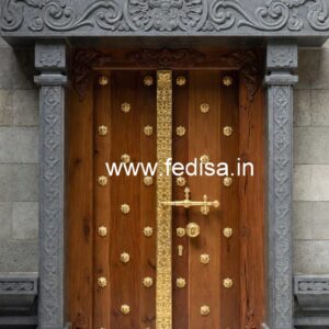 Rustic Classic Door Puja Room Glass Door Design No-8883