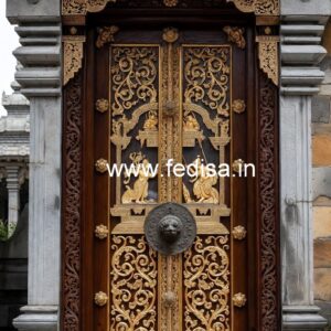 Decorative Wooden Doors Iron Gate Design Single Door No-8981