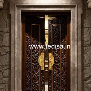 Solid Wood Classic Door Front Door Design Iron No-9038