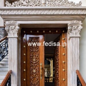 Teak Wood Door Design Steel Safety Door Jali Design No-9039