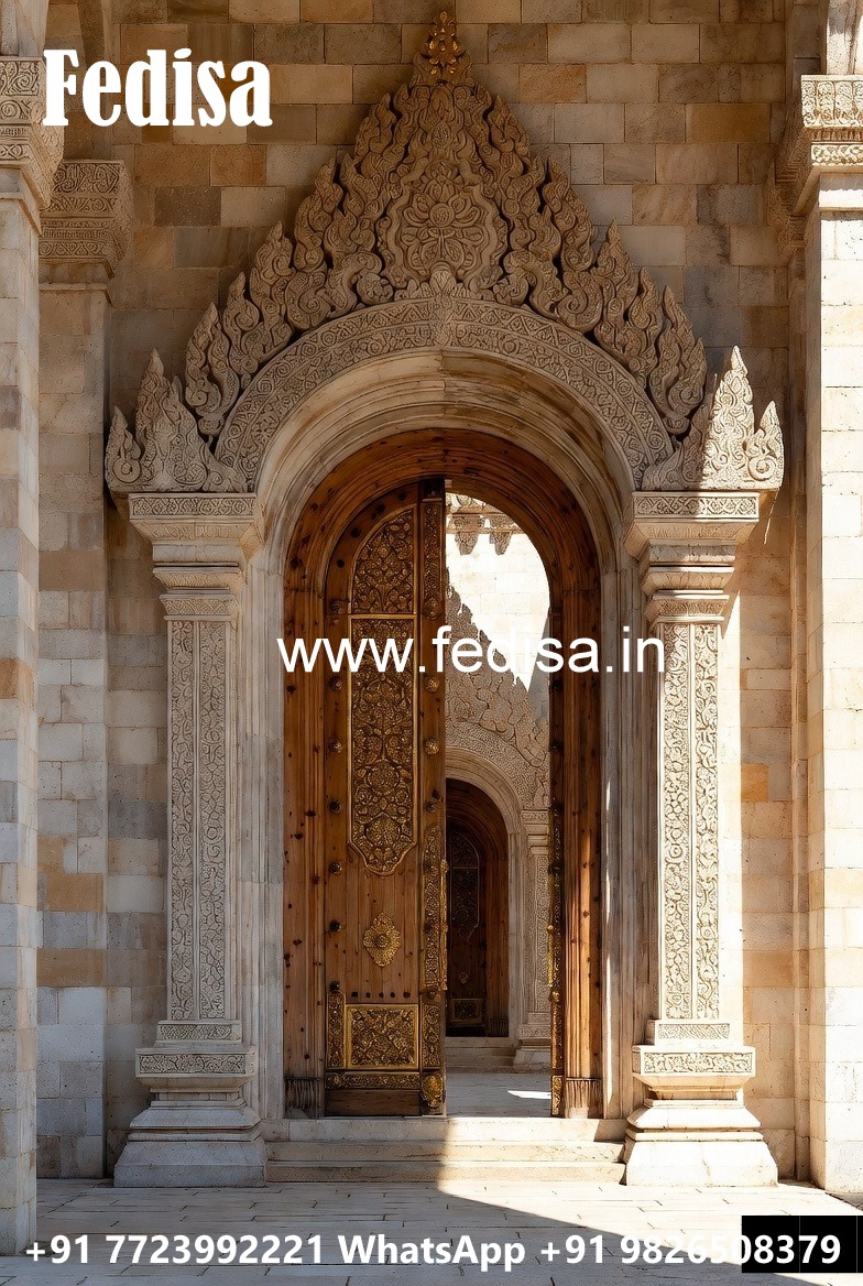 Classic Wooden Main Door Design For Home Double Panel Door Design No-9057