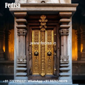 Mahogany Classic Doors Pooja Room Wooden Door Design No-9122