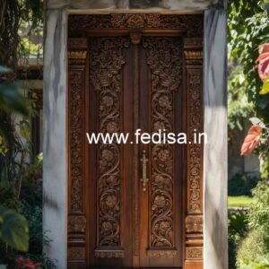 Front Entrance Classic Door Main Door Design Wood And Glass No-9134