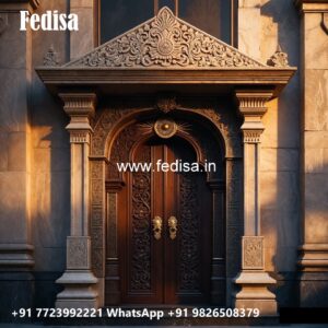Home Entry Wooden Door Shop Front Glass Door Design No-9258