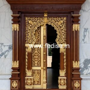 Traditional Carved Wooden Front Door Ideas Double Door Jali Gate Design No-9304