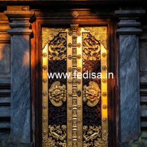 Carved Wooden Doors Sunmica Double Door Design No-9451