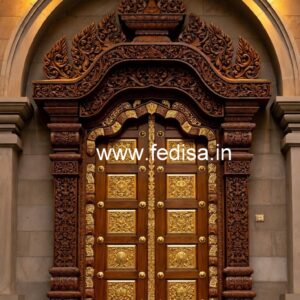 Solid Wood Classic Door Main Door Granite Design No-9489