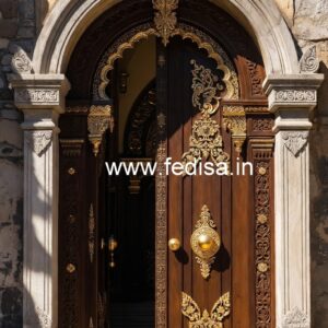 Vintage Wooden Door Designs For Houses Double Door Carving Design No-9634