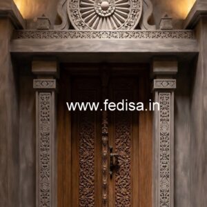 Double Door Classic Style Wood Khidki Design No-9844
