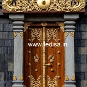 Carved Wooden Doors Wooden Safety Door Design Price No-9902