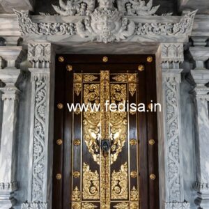 Double Door Classic Style Duplex House Main Door Design No-10008