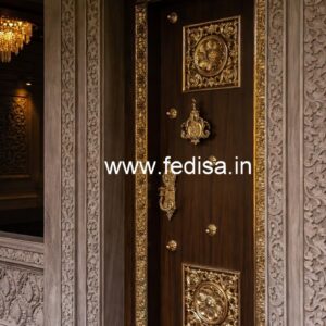 Vintage Wooden Door Pooja Room Sliding Door Design No-10178