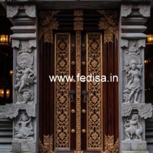 Heritage Door Design Pooja Doors With Glass No-10225