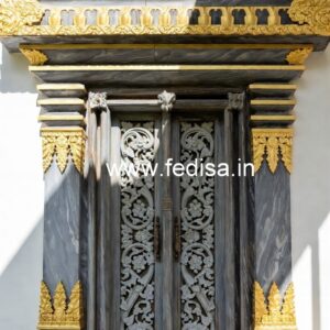Rustic Classic Door Pooja Room Door Design No-10236
