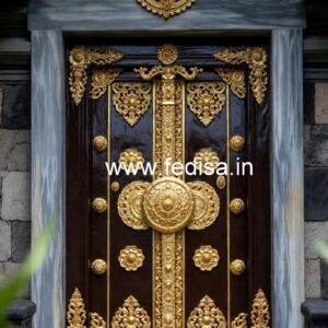 Ornate Door Design Pooja Room Glass Door Design No-10360
