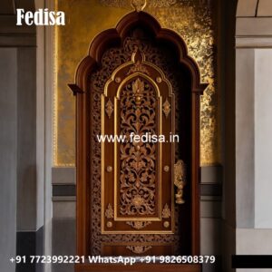 Arch Top Wooden Door Main Door Lock Design No-10419