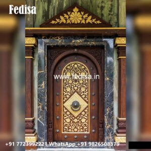 Elegant Double Door Classic Entry Design Teak Wood Main Door Price No-10455