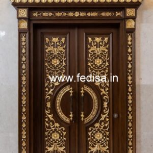 Decorative Wooden Doors Main Door Side Glass Design No-10498