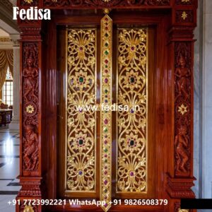 Arch Top Wooden Door Home Jali Door Design No-10583