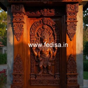 Engraved Wooden Door Bathroom Fiber Door Design No-10789