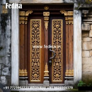 Vintage Wooden Door Marble Door Design No-10834